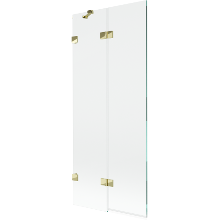 Mexen Lunar badscherm 2-vleugelig links 80 x 150 cm, transparant, goud - 897-080-100-50-00-L