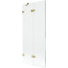 Mexen Lunar vanninurk, 2-leheline, vasak, 80 x 150 cm, läbipaistev, kuldne - 897-080-100-50-00-L