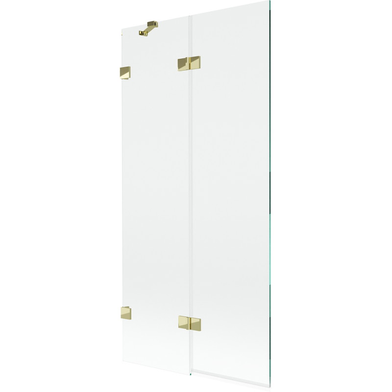 Mexen Lunar lijevi dvostruki pregradni zid 90 x 150 cm, proziran, zlatni - 897-090-100-50-00-L