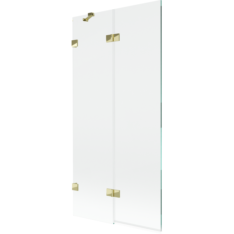 Mexen Lunar paroi de baignoire à 2 volets, gauche, 90 x 150 cm, transparent, doré - 897-090-100-50-00-L