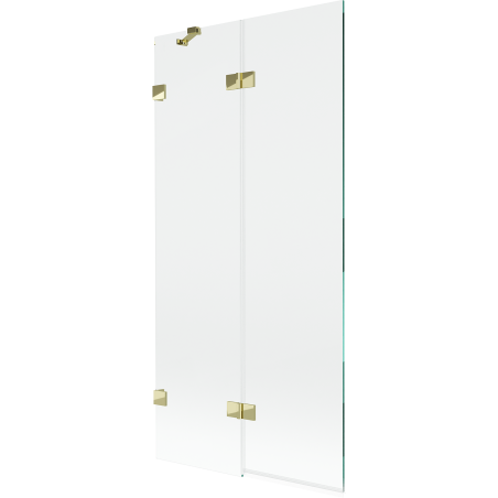 Mexen Lunar Duschabtrennung 2-flügelig links 90 x 150 cm, transparent, gold - 897-090-100-50-00-L