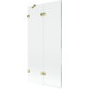 Mexen Lunar Duschabtrennung 2-flügelig links 90 x 150 cm, transparent, gold - 897-090-100-50-00-L