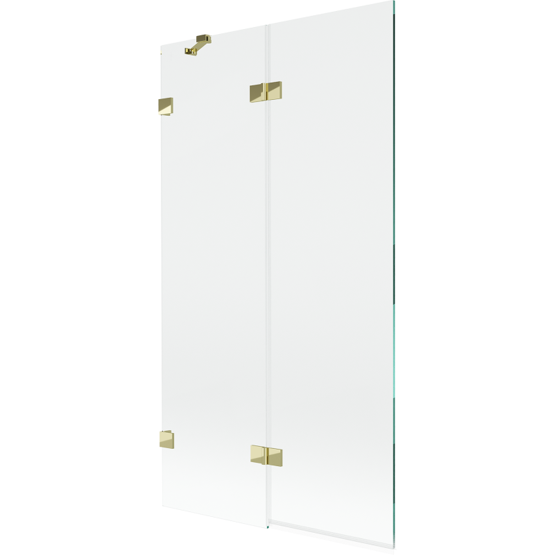 Mexen Lunar Badewannenfaltwand 2-flügelig links 100 x 150 cm, transparent, gold - 897-100-100-50-00-L