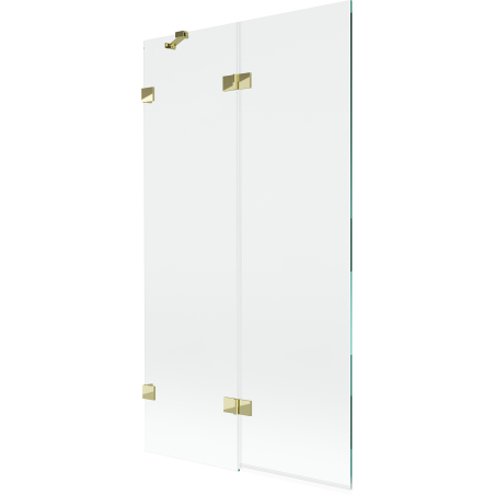 Mexen Lunar Badewannenfaltwand 2-flügelig links 100 x 150 cm, transparent, gold - 897-100-100-50-00-L