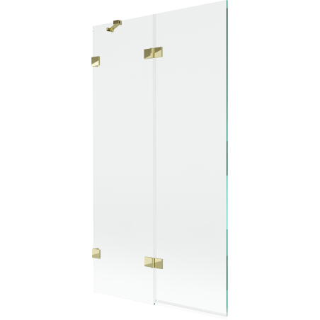 Mexen Lunar vannitoa vahesein, kahetiivaline vasak 100 x 150 cm, läbipaistev, kuldne - 897-100-100-50-00-L