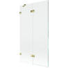 Mexen Lunar Badewannenfaltwand 2-flügelig links 100 x 150 cm, transparent, gold - 897-100-100-50-00-L