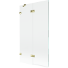 Mexen Lunar painel de banho de 2 dobradiças esquerdo 100 x 150 cm, transparente, dourado - 897-100-100-50-00-L