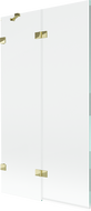 Mexen Lunar paravento per vasca da bagno a 2 ante sinistro 100 x 150 cm, trasparente, dorato - 897-100-100-50-00-L