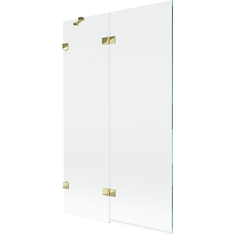 Mexen Lunar parawan nawannowy 2-skrzydłowy lewy 110 x 150 cm, transparent, złoty - 897-110-100-50-00-L