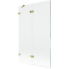 Mexen Lunar 2-wing left shower screen 110 x 150 cm, transparent, gold - 897-110-100-50-00-L