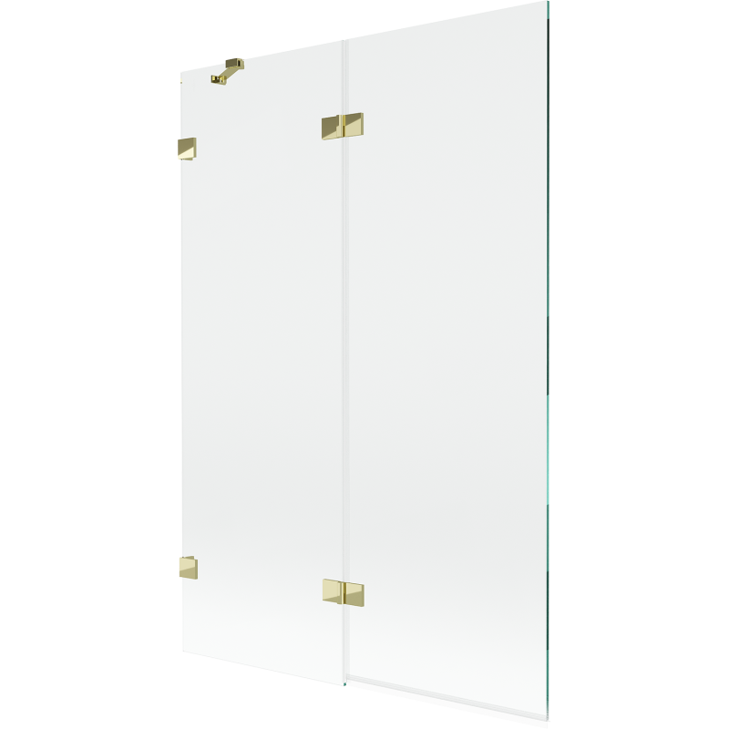 Mexen Lunar Duschwand, 2-türig, links, 120 x 150 cm, transparent, gold - 897-120-100-50-00-L