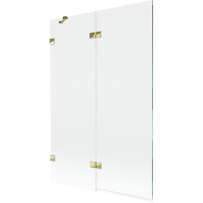 Mexen Lunar paravan za kadu s dva krila lijevi 120 x 150 cm, proziran, zlatni - 897-120-100-50-00-L