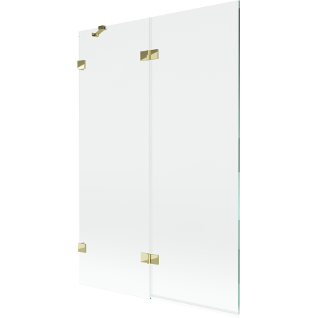 Mexen Lunar 2-panel left-hand bath screen 120 x 150 cm, transparent, gold - 897-120-100-50-00-L