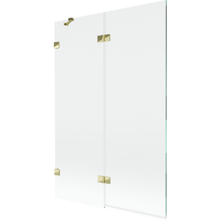 Mexen Lunar parawan nawannowy 2-skrzydłowy lewy 120 x 150 cm, transparent, złoty - 897-120-100-50-00-L