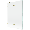 Mexen Lunar 2-panel left-hand bath screen 120 x 150 cm, transparent, gold - 897-120-100-50-00-L