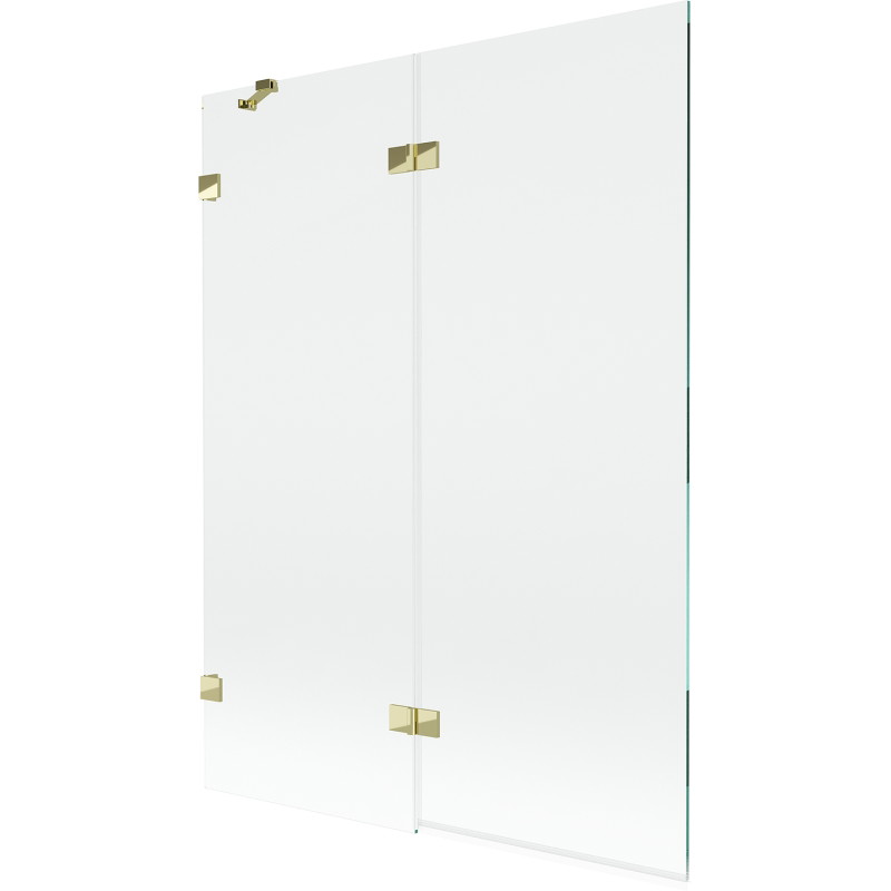 Mexen Lunar vannitoa 2-osaline vasak paravan 130 x 150 cm, läbipaistev, kuldne - 897-130-100-50-00-L