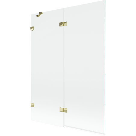 Mexen Lunar vannitoa 2-osaline vasak paravan 130 x 150 cm, läbipaistev, kuldne - 897-130-100-50-00-L