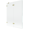 Mexen Lunar parawan nawannowy 2-skrzydłowy lewy 130 x 150 cm, transparent, złoty - 897-130-100-50-00-L
