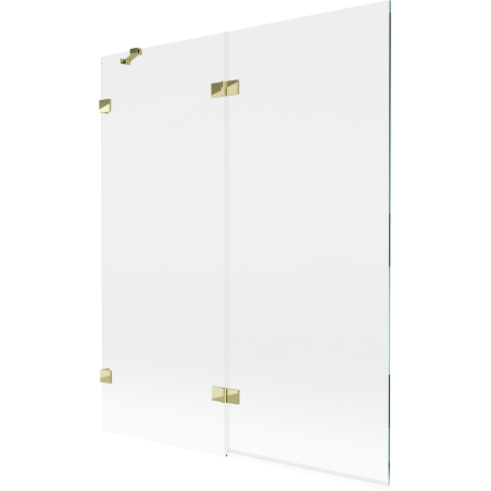 Mexen Lunar parawan nawannowy 2-skrzydłowy lewy 140 x 150 cm, transparent, złoty - 897-140-100-50-00-L