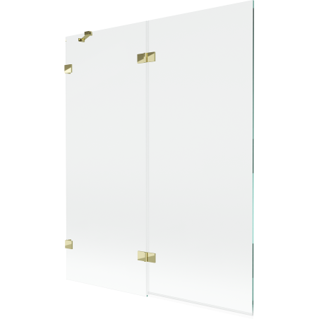 Paravent de baignoire Mexen Lunar 2 volets gauche 140 x 150 cm, transparent, doré - 897-140-100-50-00-L