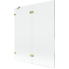 Mexen Lunar 2-panel left shower screen 140 x 150 cm, transparent, gold - 897-140-100-50-00-L