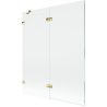 Mexen Lunar parawan nawannowy 2-skrzydłowy lewy 140 x 150 cm, transparent, złoty - 897-140-100-50-00-L