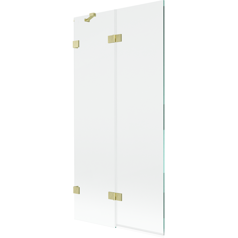 Mexen Lunar 2-wing shower screen left 90 x 150 cm, transparent, brushed gold - 897-090-100-55-00-L