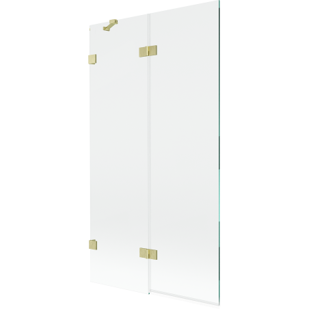Mexen Lunar parawan nawannowy 2-skrzydłowy lewy 100 x 150 cm, transparent, złoty szczotkowany - 897-100-100-55-00-L
