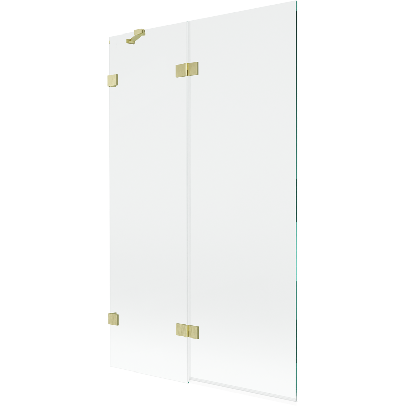 Mexen Lunar Duschwand 2-flügelig links 110 x 150 cm, transparent, gold gebürstet - 897-110-100-55-00-L