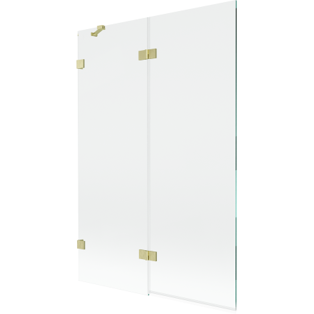 Mexen Lunar parawan nawannowy 2-skrzydłowy lewy 120 x 150 cm, transparent, złoty szczotkowany - 897-120-100-55-00-L