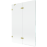 Mexen Lunar Duschwand 2-flügelig links 120 x 150 cm, transparent, gebürstetes Gold - 897-120-100-55-00-L