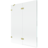 Mexen Lunar Duschwand 2-flügelig links 130 x 150 cm, transparent, gebürstetes Gold - 897-130-100-55-00-L