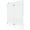 Mexen Lunar paroi de baignoire 2 volets gauche 130 x 150 cm, transparent, or brossé - 897-130-100-55-00-L