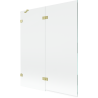 Mexen Lunar Wannenfaltwand 2-teilig links 140 x 150 cm, transparent, gebürstetes Gold - 897-140-100-55-00-L