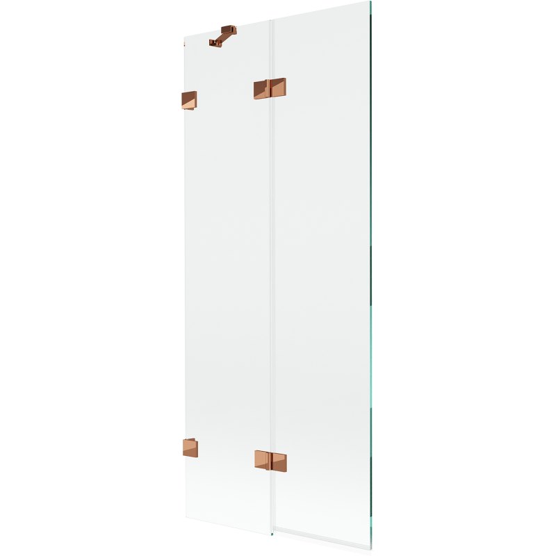 Mexen Lunar 2-panel left shower screen 80 x 150 cm, transparent, rose gold - 897-080-100-60-00-L