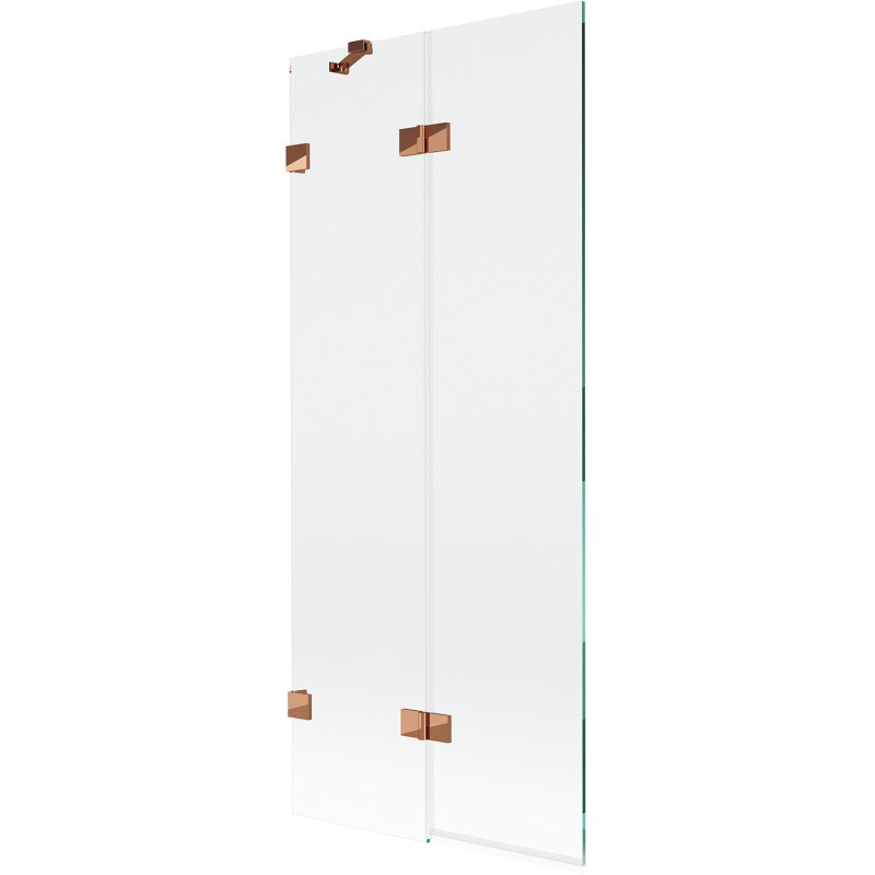 Mexen Lunar vannivahetuse paravann 2-labaline vasak 80 x 150 cm, läbipaistev, roosa kuld - 897-080-100-60-00-L