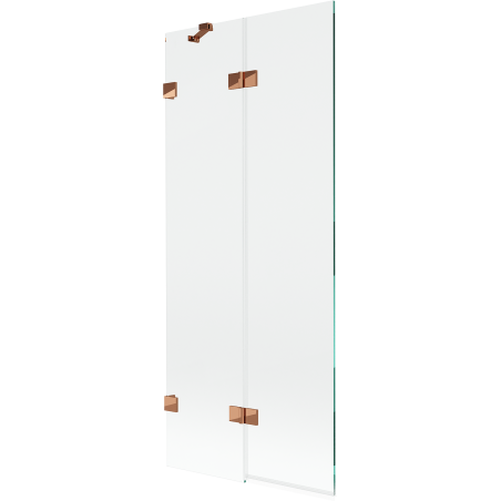 Mexen Lunar 2-panel left shower screen 80 x 150 cm, transparent, rose gold - 897-080-100-60-00-L