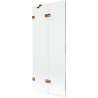 Mexen Lunar 2-panel left shower screen 80 x 150 cm, transparent, rose gold - 897-080-100-60-00-L