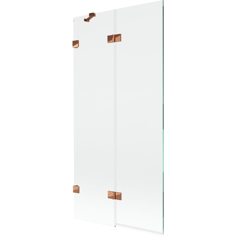 Mexen Lunar paravan za kadu s dvostrukim krilom lijevi 90 x 150 cm, proziran, ružičasto zlato - 897-090-100-60-00-L