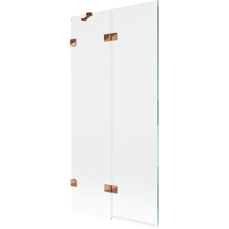 Mexen Lunar paravan za kadu s dvostrukim krilom lijevi 90 x 150 cm, proziran, ružičasto zlato - 897-090-100-60-00-L