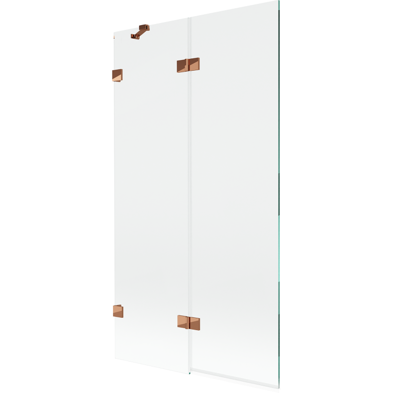 Mexen Lunar badwand 2-delig links 100 x 150 cm, transparant, roze goud - 897-100-100-60-00-L