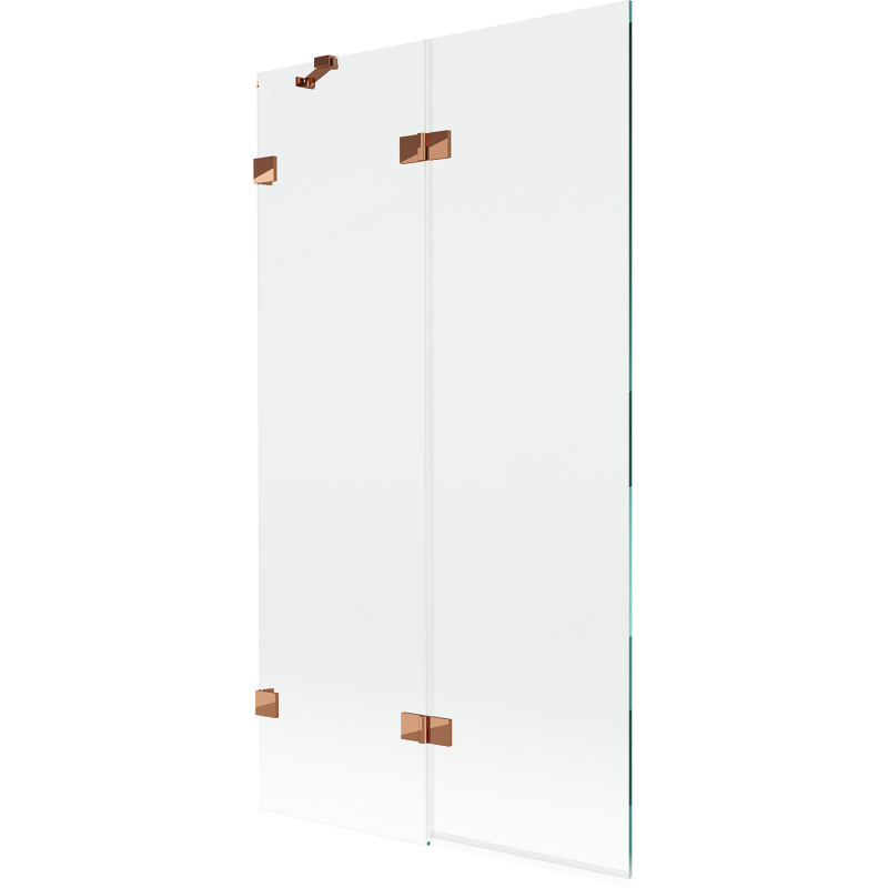 Mexen Lunar parawan nawannowy 2-skrzydłowy lewy 100 x 150 cm, transparent, różowe złoto - 897-100-100-60-00-L