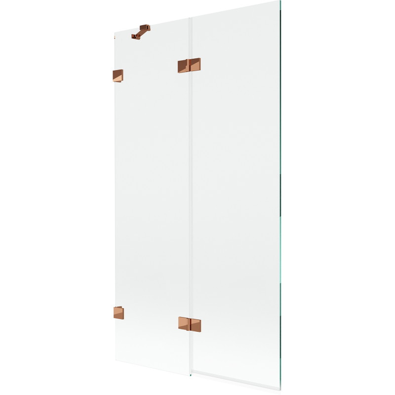 Mexen Lunar vannaborð tveggja vængja vinstri 100 x 150 cm, läbipaistev, roosa kuld - 897-100-100-60-00-L