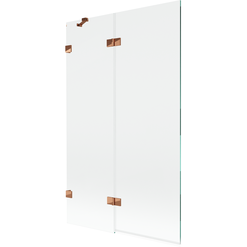 Mexen Lunar badwand 2-vleugelig links 110 x 150 cm, transparant, roze goud - 897-110-100-60-00-L