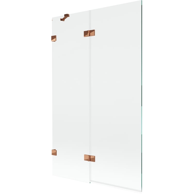 Mexen Lunar vannitoasein 2-labaline vasak 110 x 150 cm, läbipaistev, roosa kuld - 897-110-100-60-00-L