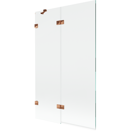 Mexen Lunar vannitoasein 2-labaline vasak 110 x 150 cm, läbipaistev, roosa kuld - 897-110-100-60-00-L