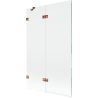 Mexen Lunar 2-panel hinged bath screen left 110 x 150 cm, transparent, rose gold - 897-110-100-60-00-L