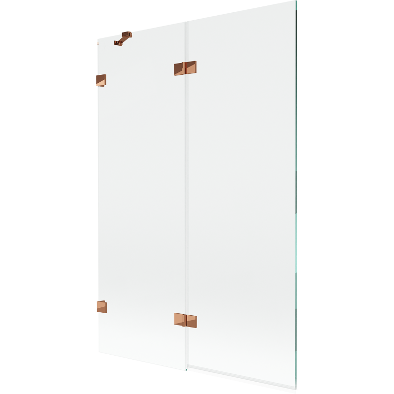 Mexen Lunar Duschabtrennung, 2-flügelig links, 120 x 150 cm, transparent, Roségold - 897-120-100-60-00-L