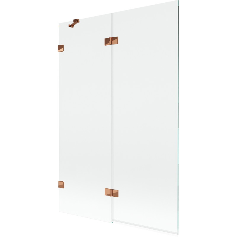 Mexen Lunar vannituba paravent 2-tiivane vasak 120 x 150 cm, läbipaistev, roosa kuld - 897-120-100-60-00-L