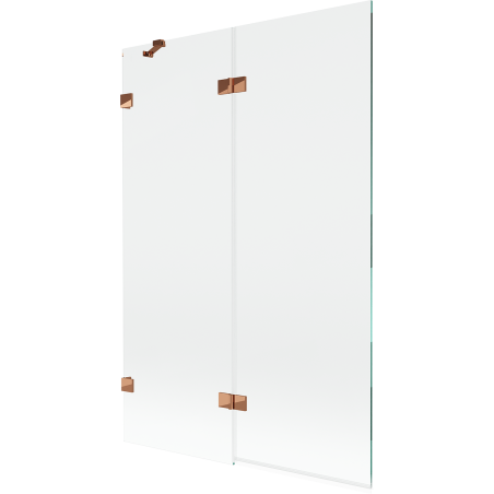Mexen Lunar Duschabtrennung, 2-flügelig links, 120 x 150 cm, transparent, Roségold - 897-120-100-60-00-L